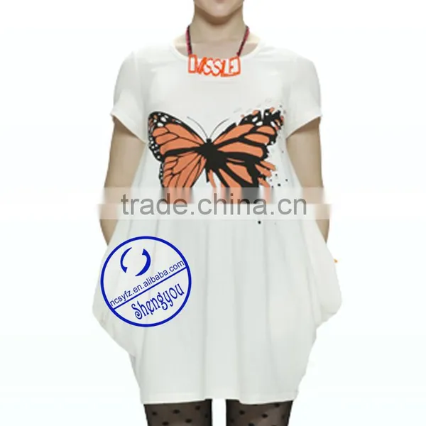 Custom Combed Cotton Jersey Printed Short Sleeve White Maternity t Shirt photo-2