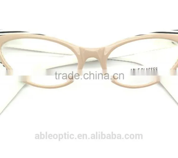 UNIQUE Fox Eye Shape Fashion Design Student Acetate Hand Made Spectacles Optical Frames Eyewear Eyeglasses With Diamond photo-3