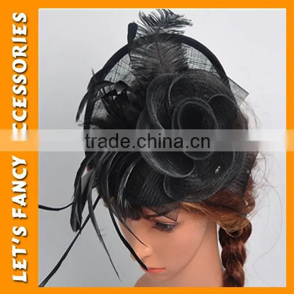 PGHD0329 Feather Hair Clip Mini Top Hat Hair Accessories Bridal Flower Hair Clip photo-3