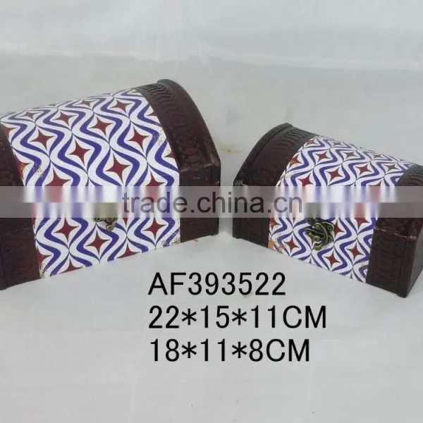 Wood Leather Spray Gift Jeweled Box