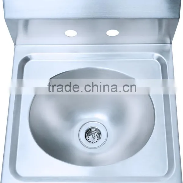 Stainless Steel Wall Hung Commercial Hand Washing Sink With Backsplash and Tap Hole for Public Use photo-4