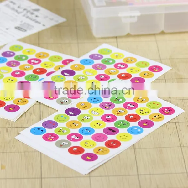 Smile Shape Round Paper Sticker for Kids/removable Custom Paper Sticker photo-3