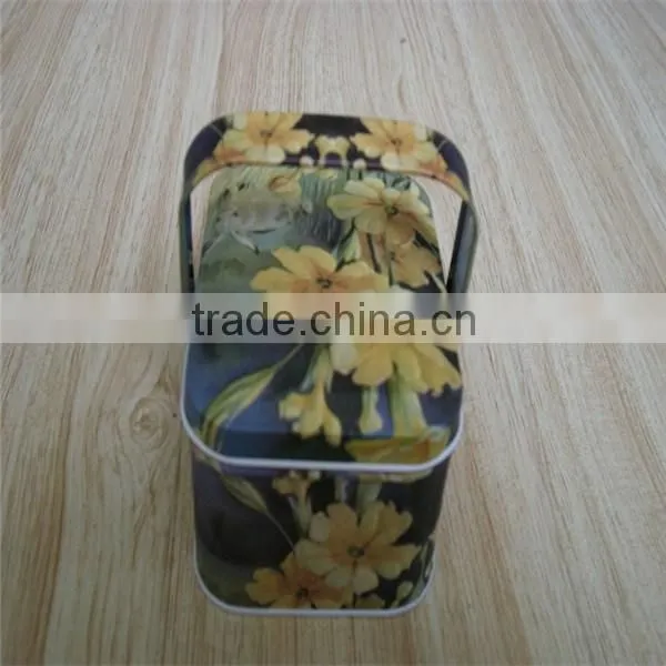 Unique Shaped Metal Tea Can With Handle photo-5