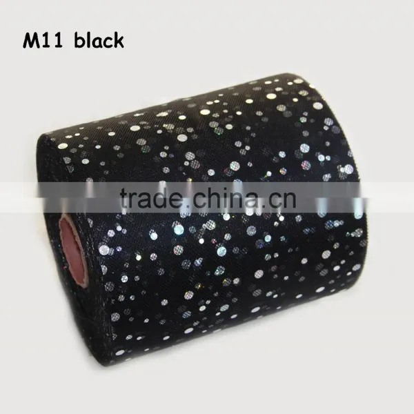 Shining Sequin Polyester Tulle 6 Inch x 100 Yards Spool Glitter Wedding Facbric Home Decoration Material photo-5