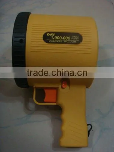 Halogen Handheld Spotlight With Car Cigarette Lighter Plug and 6V 4Ah Rechargeable Lead-acid Battery