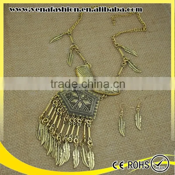 Long Leaf Italian 18k Gold Plated Jewelry Set, Set Jewelry Quality Choice photo-3