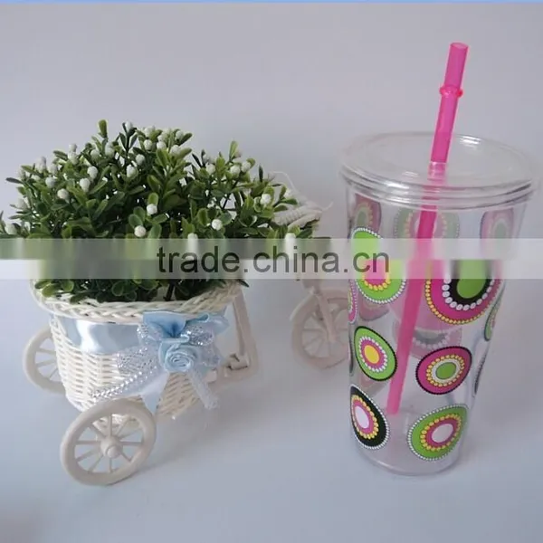 Colorful 24OZ Single Wall Plastic Straw Cup photo-2