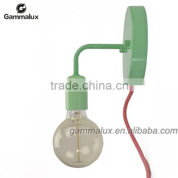 New Design Wall Lamp, Green Wall Light With Braided Wire Power Cord photo-3