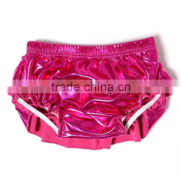 Latest Solid Metalic Colors Baby Ruffle Bloomers Wholesale photo-2