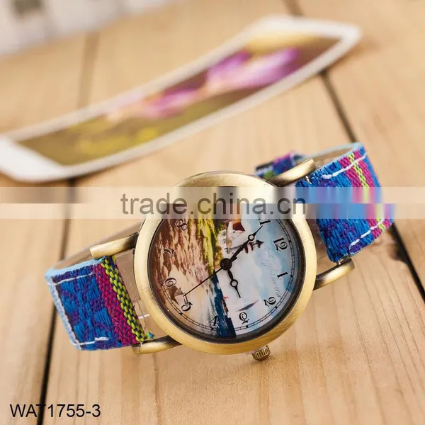 New Handmade Dial Denim Strap Wrist Watch photo-4
