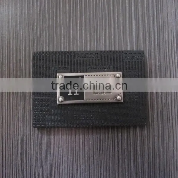 Black Debossed Leather Label With Metal Label For Garment Quality Choice photo-2