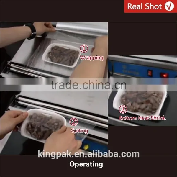 KW450 Small Food Tray Cling Film Wrapping Machine photo-6