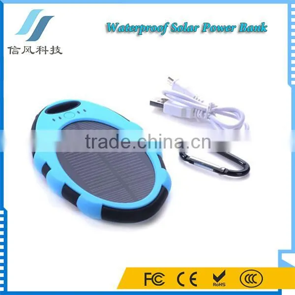 Magic Mirror Shaped Waterproof 5000mAh Solar Power Bank Black And Blue photo-2