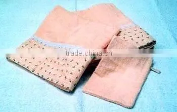 100% Cotton Terry Towels With Fabric Trim
