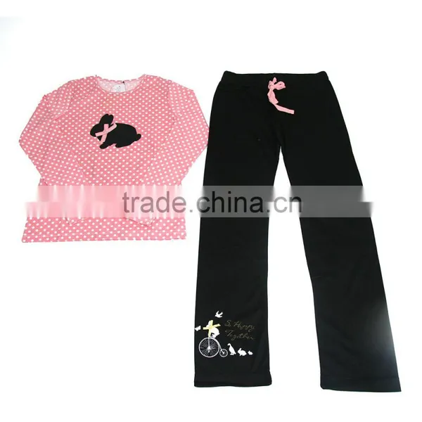 Kevince Women Interlock Pyjamas Flock Print Knitting 1000pcs up OEM Factory Directly photo-5