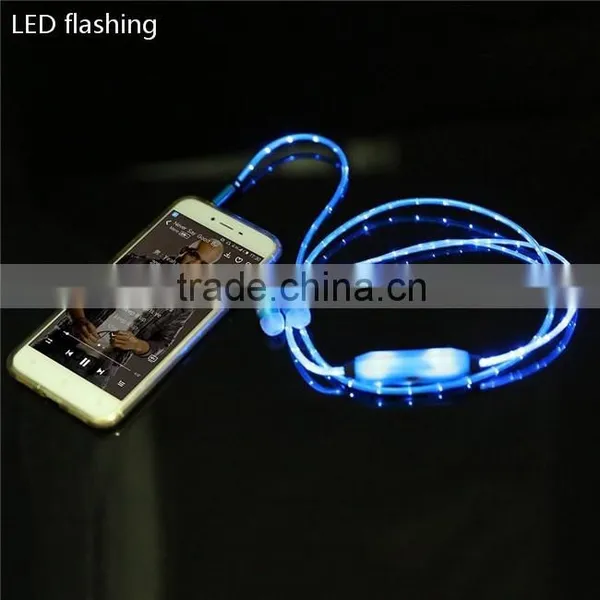 EL Flashing Headphone,New Style Visible EL Light Up In-Ear Headphone Earphones With Microphone + Micro USB Charging photo-2