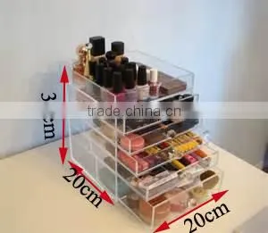 Customize Fashion Clear Multi Drawers Acrylic Makeup Box Cosmetic Makeup Organizer photo-5