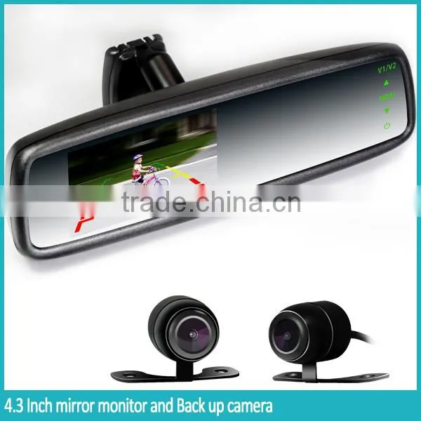 2016 New Design 4.3inch High Brightnedss Rearview Mirror Monitor With Hot Keys and Auto Backup Display photo-2