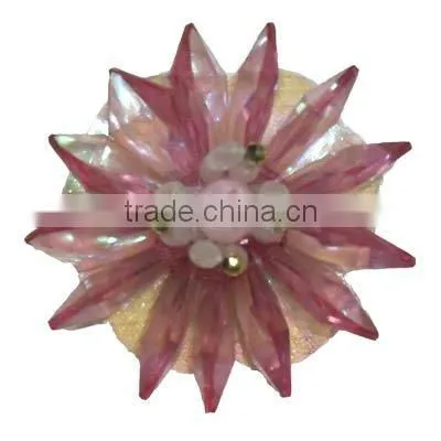 shoes flower motif with plastic crystal
