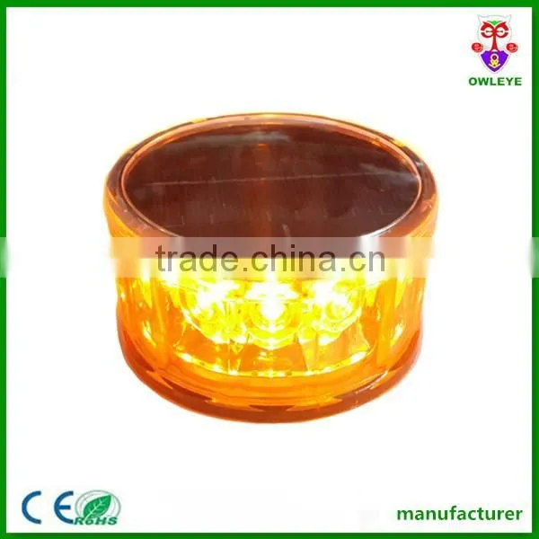 Solar Yellow Led Beacon Light Strobe Lamp With Magneic Base for Car Accessory photo-2