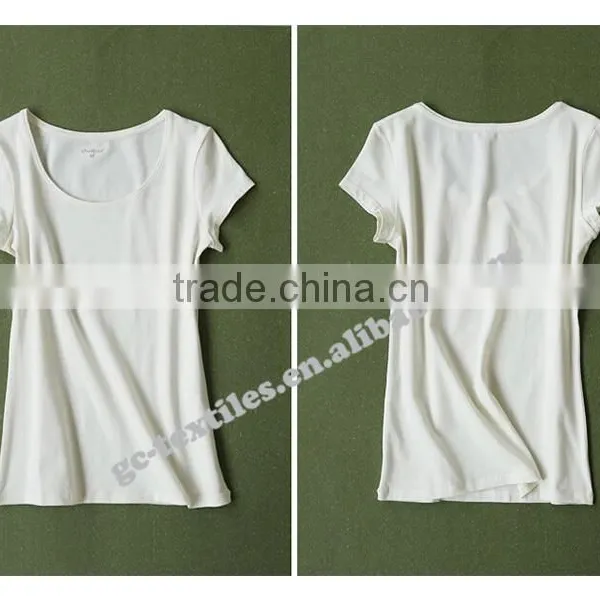 Women's Cotton/Spandex O-neck Short Sleeve White Underwear photo-3