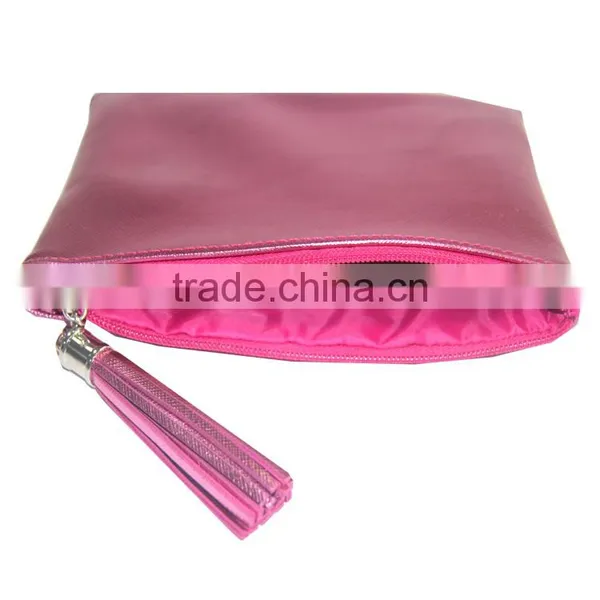 Women's Fashion PU Bling Pink Cosmetic Organizer Bag Waterproof With Handle photo-3