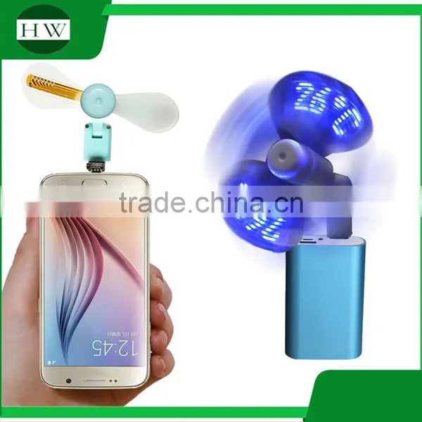 2 in 1 Adjustable Led Light Temperature Foldable Portable Otg Mini Usb Micro Pocket Fan for Tablet Mobile Phone Power photo-2
