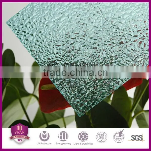 2.5mm Clear Embossed Polycarbonate Plate/ Fireproof Indoor Decoration Polycarbonate Sheet photo-2