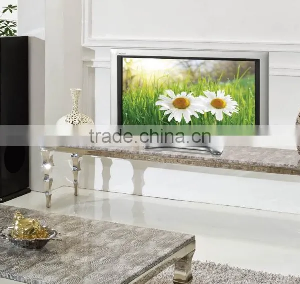 E361 Living Room Furniture Modern Design Marble Stainless Steel TV Cabinet Design 2016 photo-2