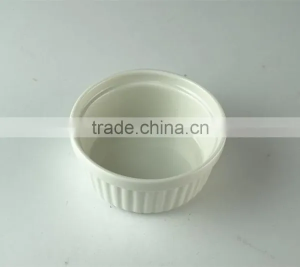 Pure White Ceramic Porcelain Type Bakeware Type Ramekin,ice Cream Serving Bowl photo-2