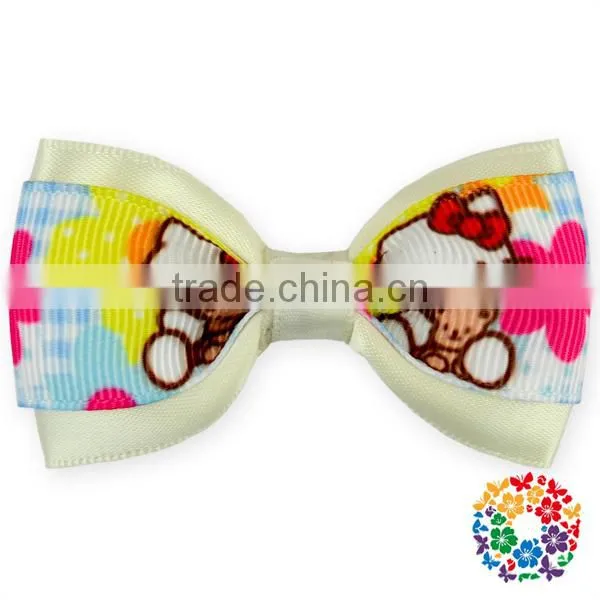 Adorable Movie Cartoon Printed Bowknot Baby Girls Grosgrain Ribbons Hair Bow photo-2