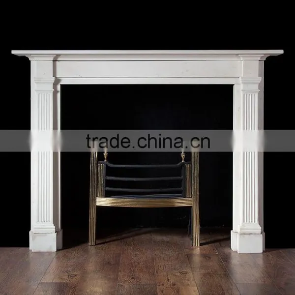New Product Contemporary Indoor Home Decorationstone White Marble Fireplace photo-4