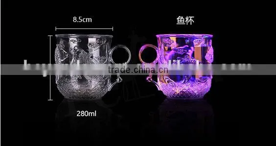 2016super Deal Creative Flash Luminescence Induction Octagonal Glow Cup Luminous Cup for Celebration Club Bars Free Shipping photo-4
