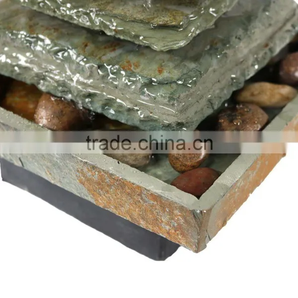 Slate Pyramid Tabletop Water Fountain photo-5