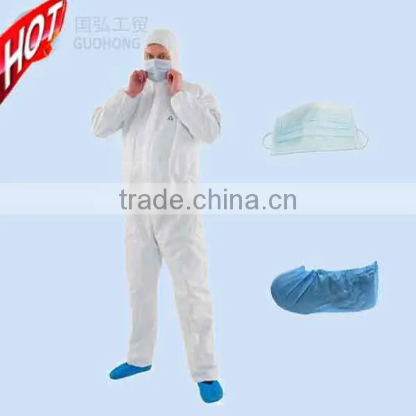 Hot pp Non-woven Hooded Disposable Safety Coverall Working Clothes photo-3