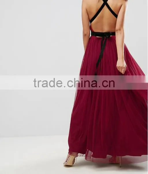 Guangzhou Latest Cheap Clothing Cross Back Maxi Dress Sexy Good Night Photos photo-2