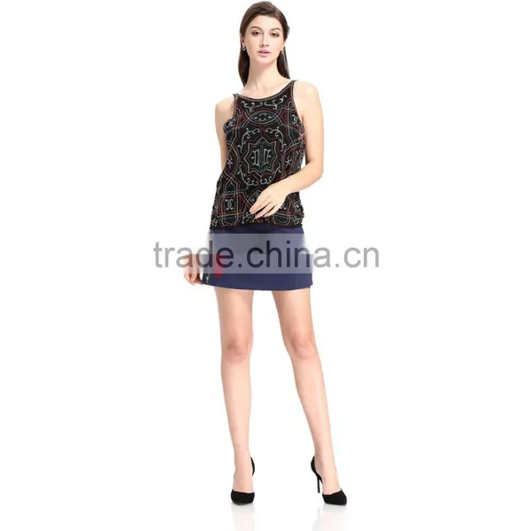 Domin Fashion Beading and Sequin Images of Ladies Casual Tops photo-3