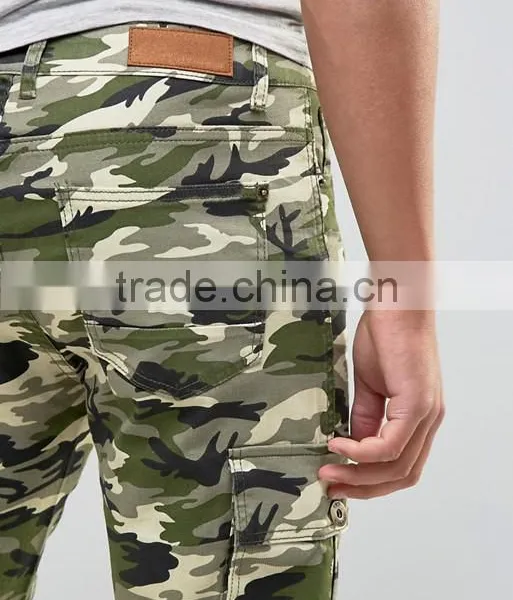 Custom Guangzhou Manufacturer OEM 100% Cotton Slim Breathable Functional Green Camo Men's Cargo Camouflage Pants photo-3