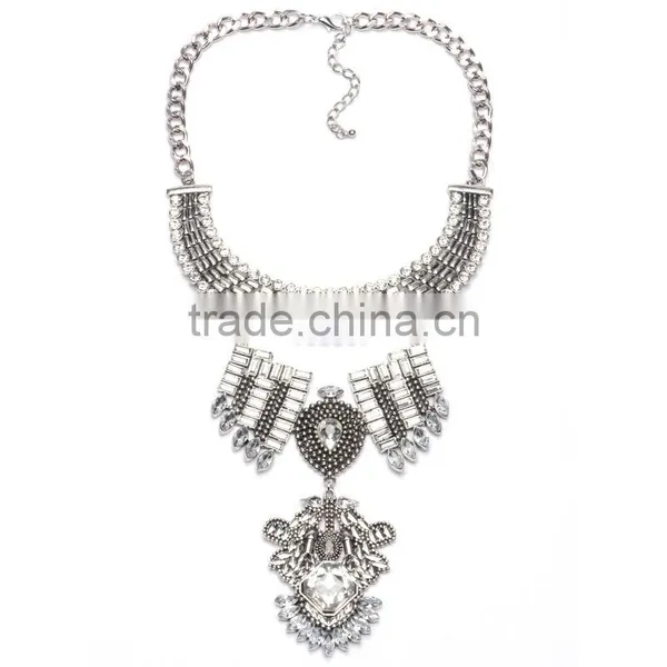 2016 Big Brand Vintage Alloy Statement Pendant Necklace Jewelry ,women Costume Jewelry photo-2
