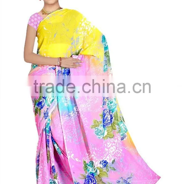 Georgette Printed Saree With Blouse photo-4