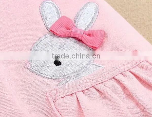 MOM AND BAB Cute Baby Gilrs Clothing Pink Baby Romper Embroidery Baby Bodysuit Pink photo-5
