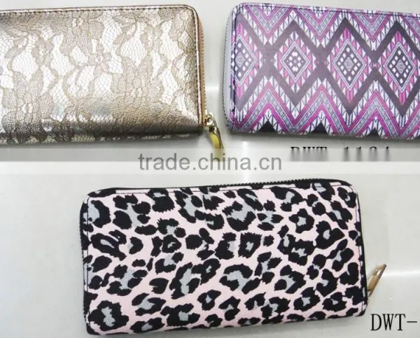 Fashion New Latest Cute Zipper Round pu Leather Lace Wallet for Woman photo-3