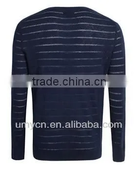 2014 Hot Sale Men's Horizontal Stripes Pattern Jacquard Pullover Sweater photo-2