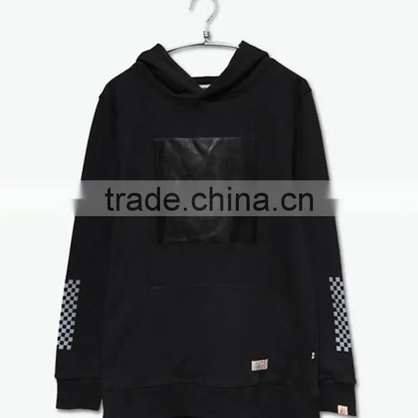 Cotton and Leather Hoodies Sportswear Manufacture photo-2