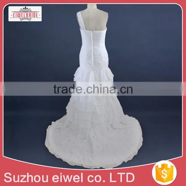 2017 China Manufacturer Customized Sleeveless Chiffon Pleated Skirt Wedding Dress photo-3