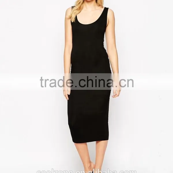 Scoop Neckline Soft Touch Tank Dress for All Stages of Maternity photo-2