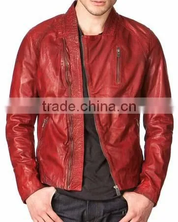 Bike Leather Jacket Hight Quality Sheep Skin Slim Fit photo-6