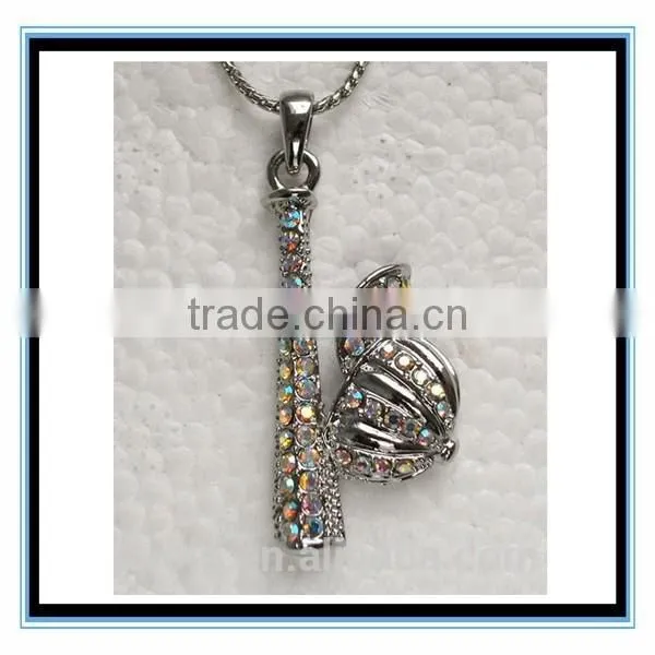 XP-MP-099330 FACTORY PRICE 2015 Wholesale Silver Baseball Cap Alloy Charm Necklace Jewelry photo-2