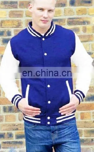 Uniseason Custom Nylon Varsity Jackets/Men's Fashion Varsity Jacket - Light Jacket - Navy/white