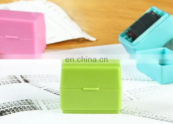 Online Parcel Good Package ID Document Mask Identity Theft Roller Mini Square Stamp photo-2